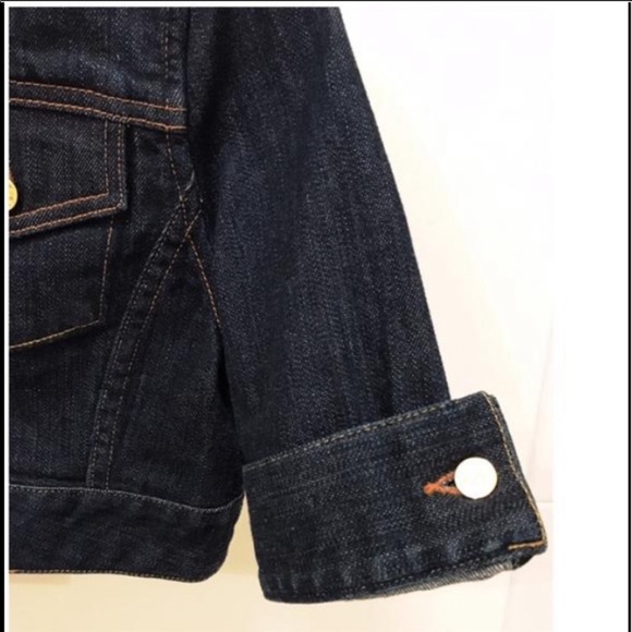 Sean John Cropped Dark Denim Jacket 3/4 Sleeves S - Picture 4 of 7